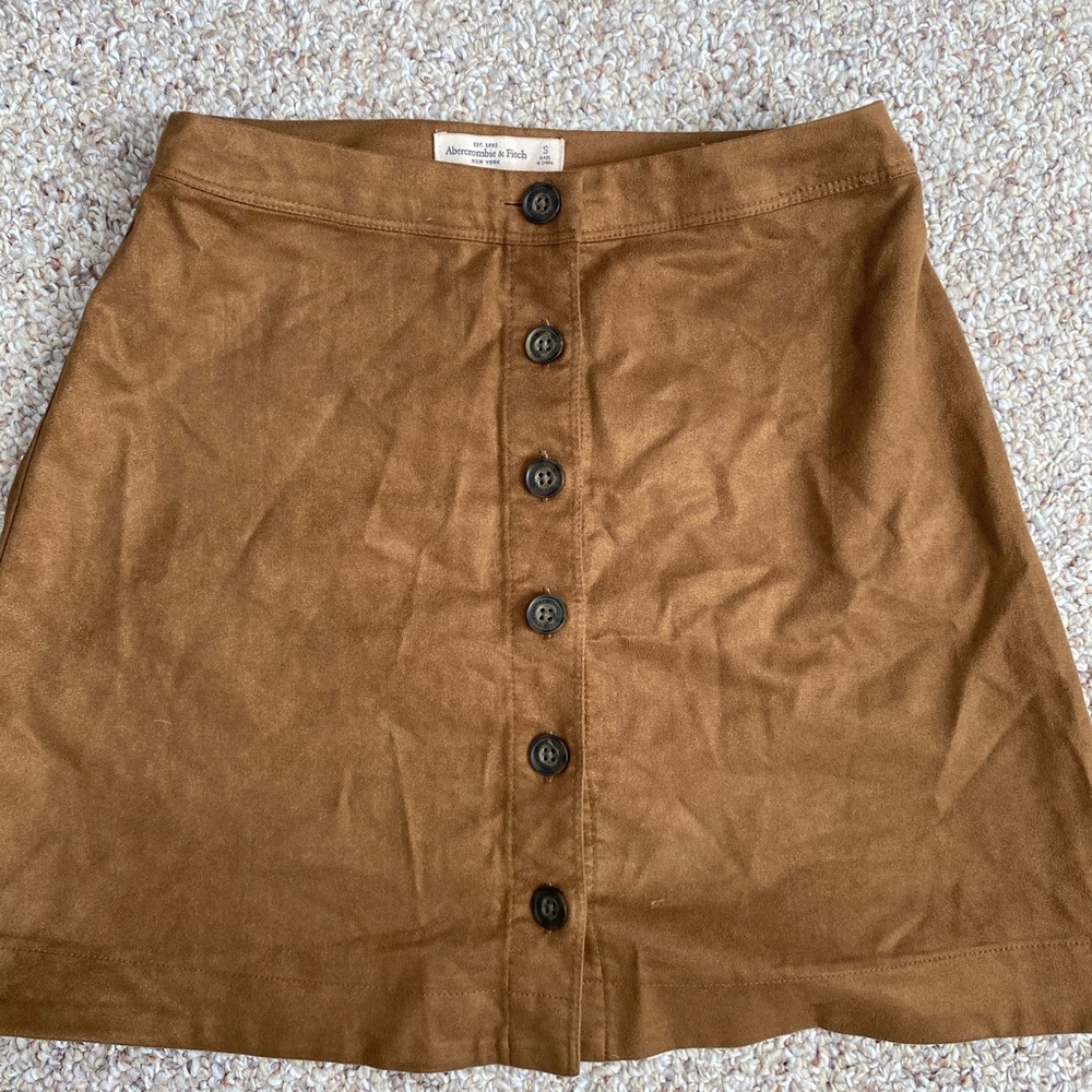 Abercrombie Faux Suede Button Mini Skirt